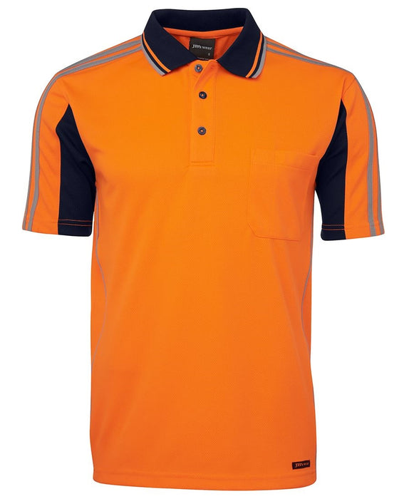 JBS 6AT4S Hi-Viz Arm Tape Polo XL Orange/Navy