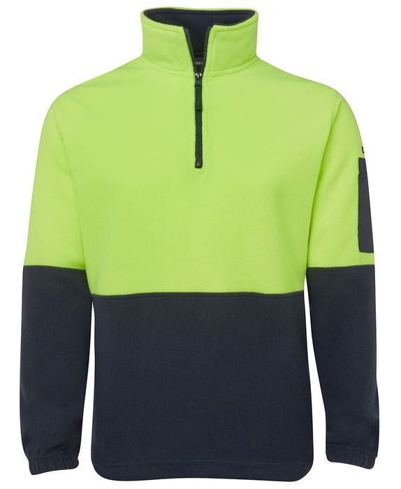 JBS 6HVPF Hi-Viz 1/2 Zip Polar Fleece Large Lime/Navy
