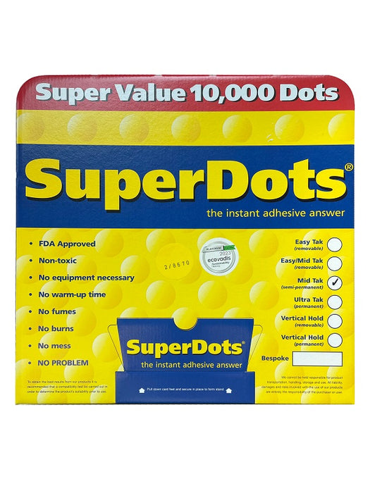 Tape Spec 1002 Super Dots Mid Tack Removable 10,000/pack