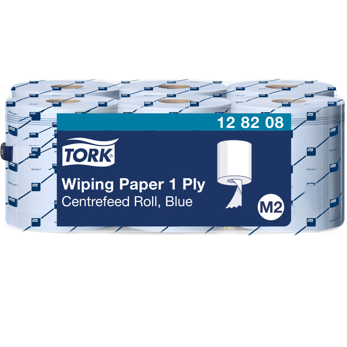 Tork 128208 Wiping Paper Centrefeed Roll 20cmx320m 1ply Blue 6/ctn (Dispenser: 480559030)