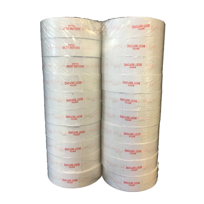 Saito 003119 Labels "Batch/Best Before" Permanent 16.2x18mm 1000/roll 20 rolls/box (Fits: Saito 16 & PB2)