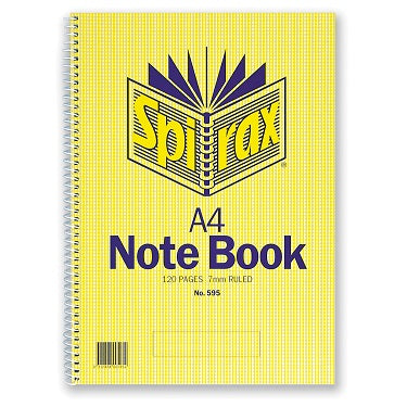 Spirax 595 Soft Cover Spiral Bound Notebook A4 120 Leaf