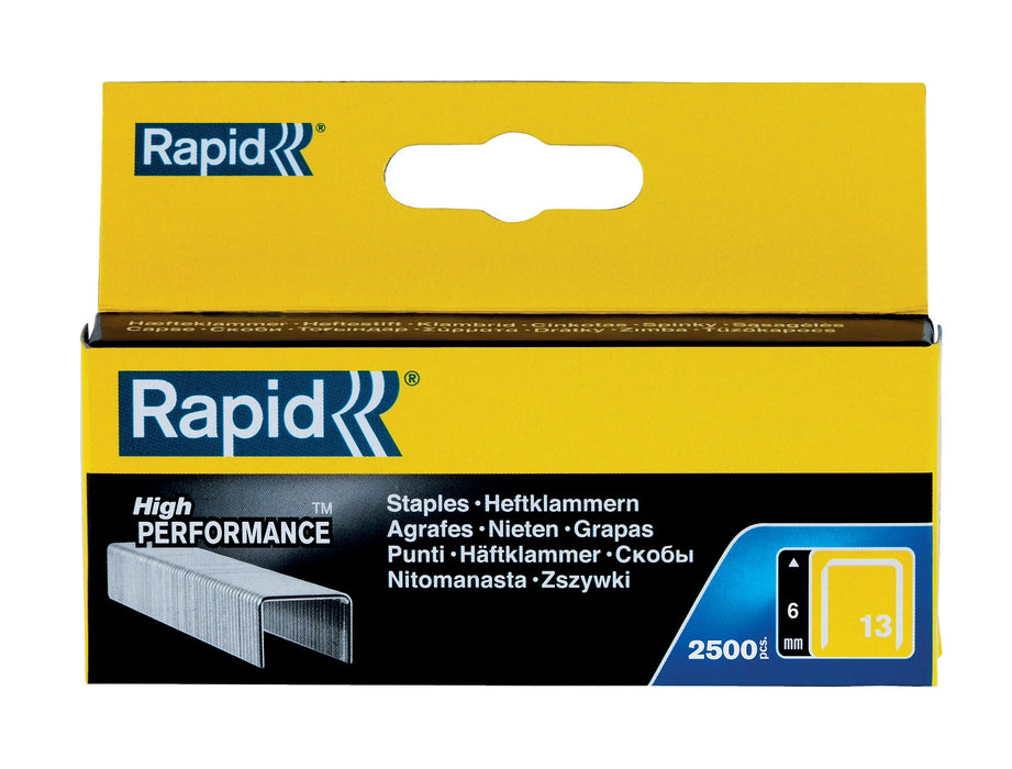Rapid 13/6 Staples 6mm 2500/box