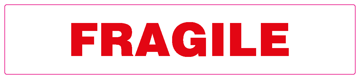 Dispenser Shipping Labels "Fragile" 30x150mm Red On White 250/pkt