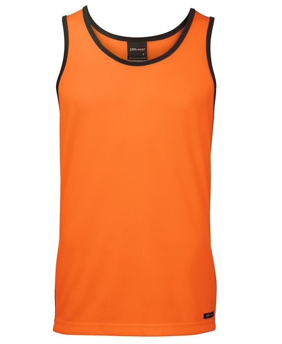 JB’S 6HCS4 Hi-Viz Contrast Singlet 5XL Orange/Navy