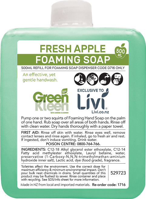 Livi 1716 Basics Foaming Soap Apple 500ml 6/ctn