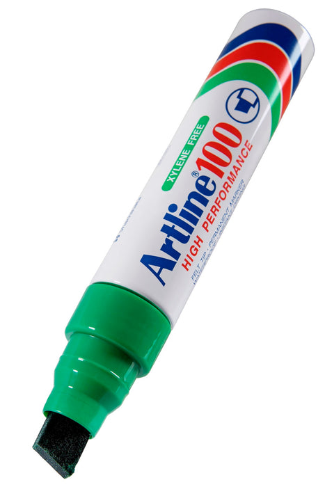 Artline 100 Marker Jumbo Chisel Tip Green 6/pkt
