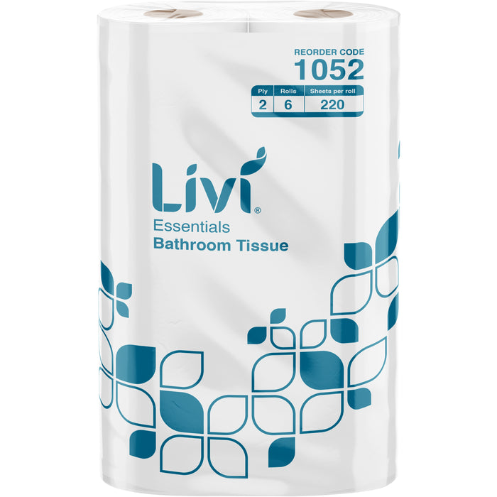 Livi 1052 Essentials 2 ply 220 sheets/roll 6 rolls/pkt 12pkts/ctn 20 cartons/pallet