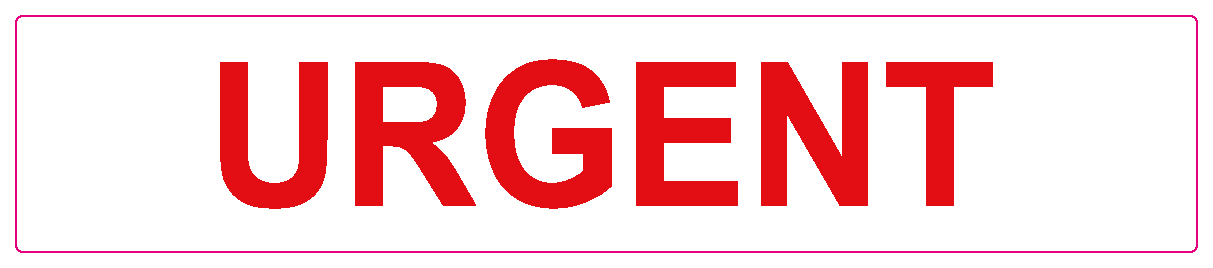 Dispenser Shipping Labels "Urgent" 30x150mm Red on White 250/pkt