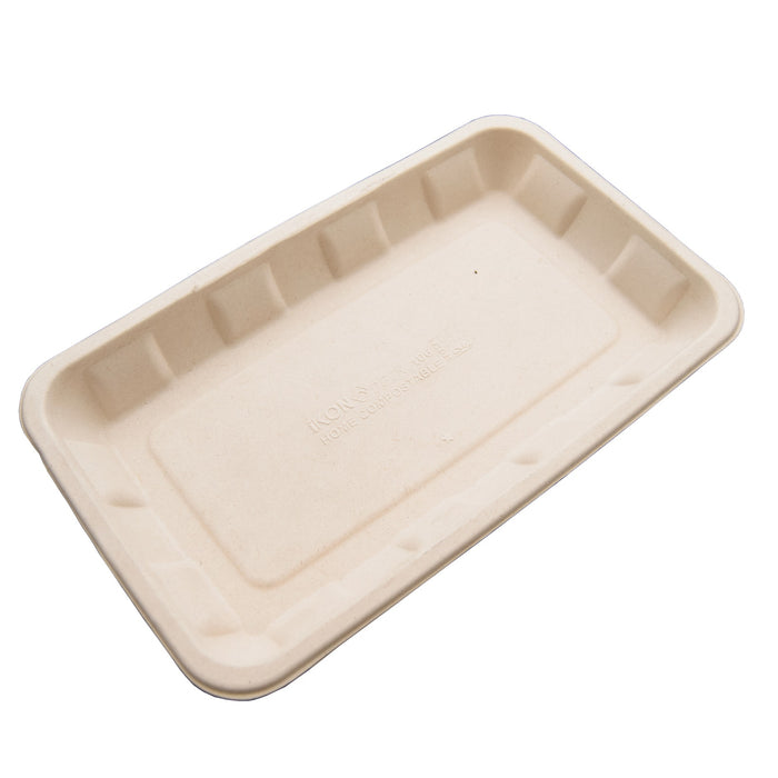 IKON Tray Eco Sugar Cane 106 255mm x 155mm x 25mm LxWxD Home Compostable 500/ctn