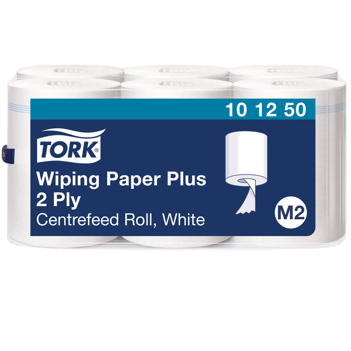 Tork 101250 Wiping Paper Plus Centrefeed Roll 24cmx160m 2ply White (Dispenser: 480559030) 6/bdl