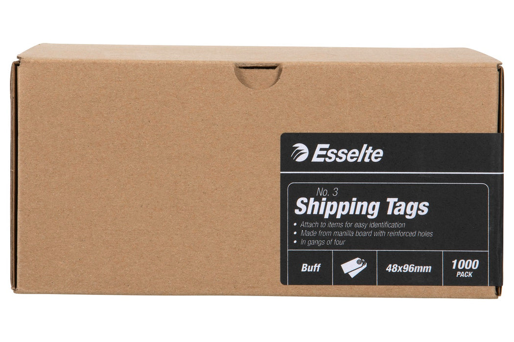 No.3 Shipping Tags 96x48mm Buff 1000/box