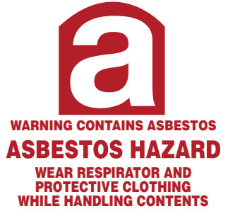 Poly Bags 560x900x200mu Printed One Colour Asbestos (Red) 100/ctn