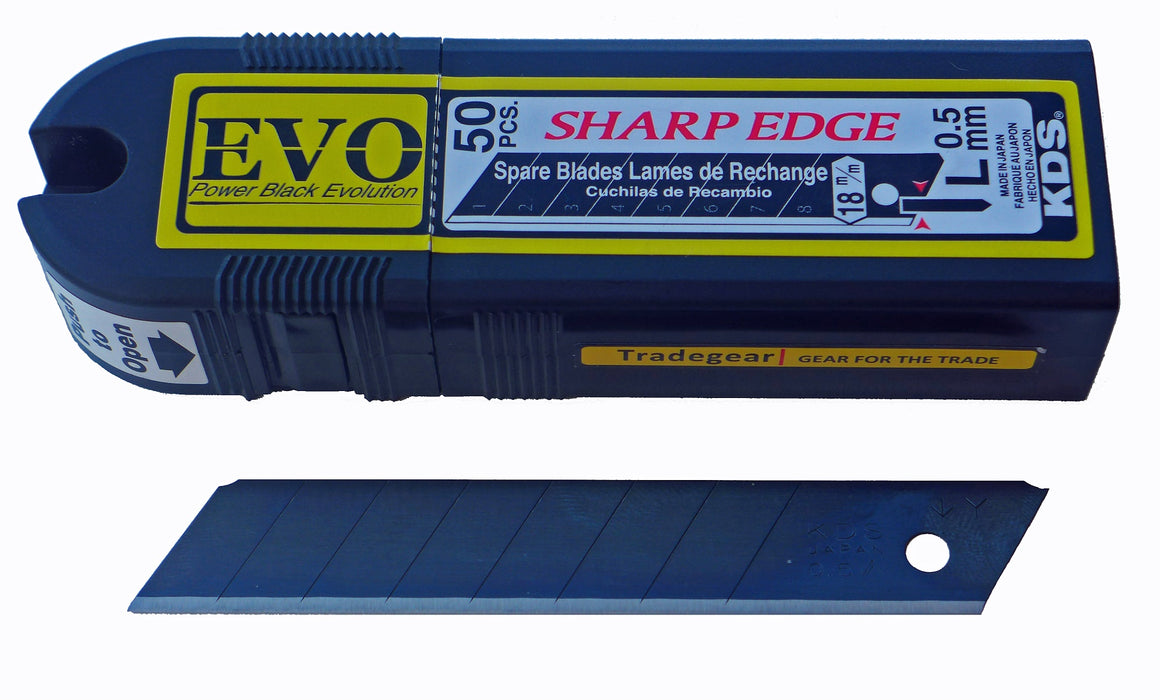 EVO Power Black G-Blade Snap-Off Blades Large 18mm Promo Pack (1 x 50 Pack + 12 Free Blades)