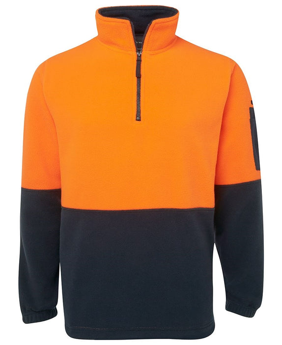 JBS 6HVPF Hi-Viz 1/2 Zip Polar Fleece Large Orange/Navy