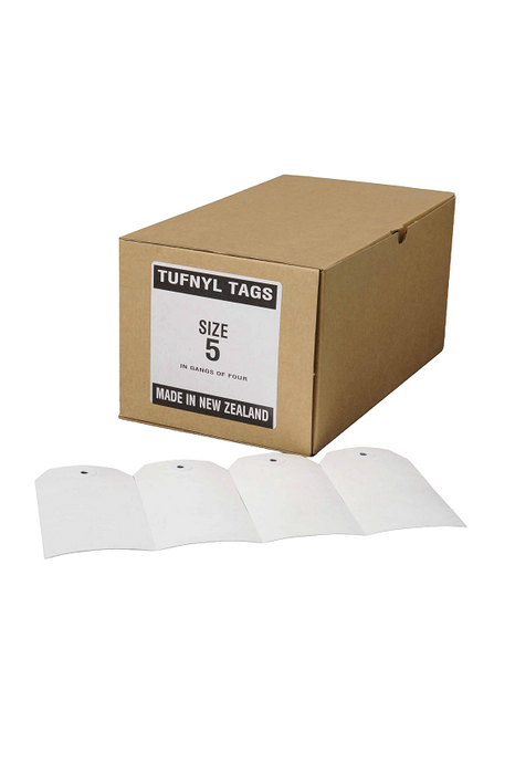 Tufnyl No.5 Tie On Tags 120x60mm White 1000/box