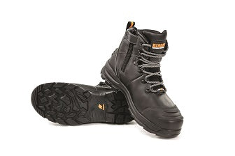Bison XT Lace Up Safety Boots with Zip Size 10 Black
