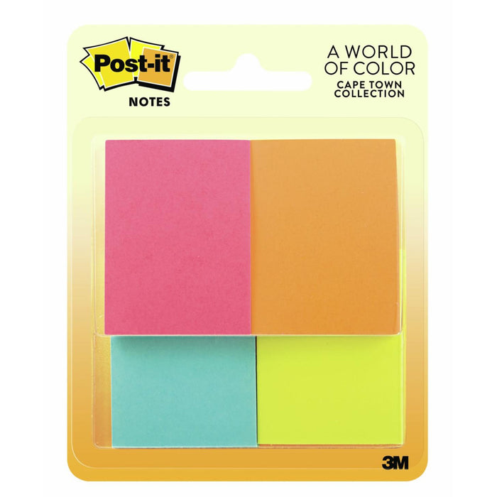 Scotch 653 Post-It Note Pad 34.9x47.6mm Neon 100/pad 12 pads/pkt