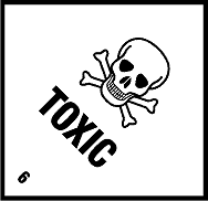 Paper DG Labels "Toxic Substances 6" 100x100mm Black On White 500/roll