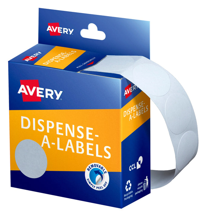 Avery Dispenser Labels Round Removable 24mm White 550/box