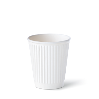 Detpak Ripple Refined 8oz White Paper Hot Cup 1000/ctn