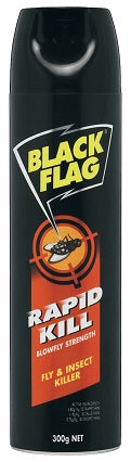 Black Flag Rapid Kill Strength Fly & Insect Spray 300g For Use In Containers