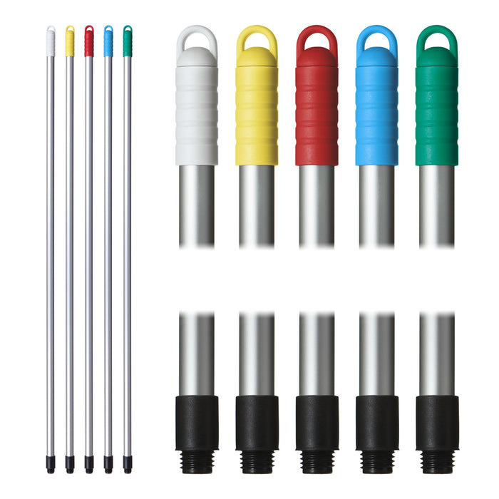 Grey Alloy Hygiene TC Handle 25mmx1.4m Yellow Cap (Fits: AL489 Mops & AN115 Brooms). Also available in white