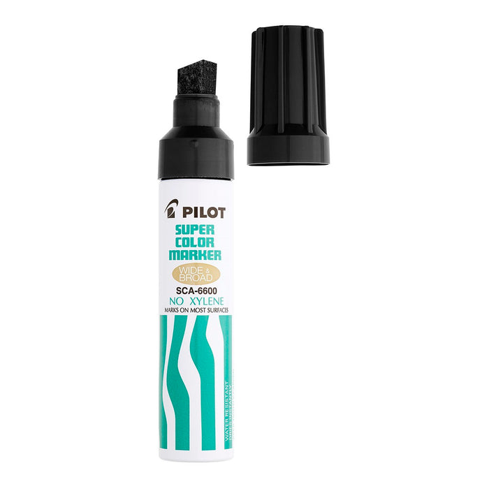 Pilot Super Colour Marker Jumbo Chisel Tip Black 12/pkt