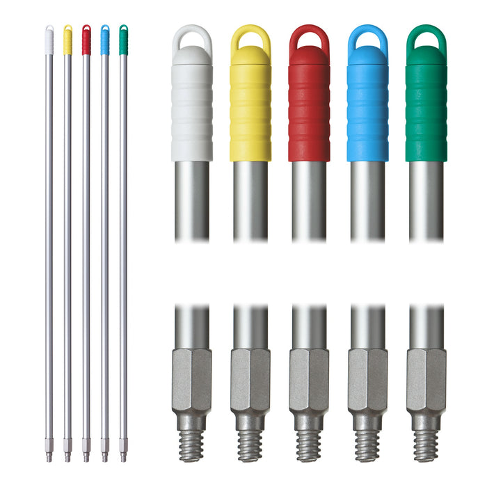 Grey Alloy Hygiene Handle Acme Thread 25mmx1.4m White Cap (Fits: 553ET928W) Also available in Blue & Yellow