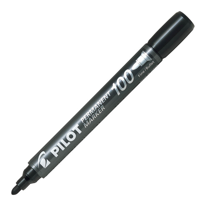 Pilot 100 Permanent Marker Fine/Bullet Tip Black 12/pkt