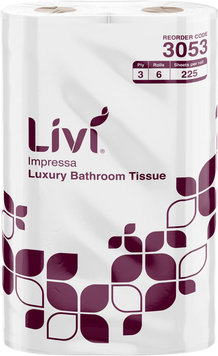 Livi 3053 Impressa Luxury Bathroom Tissue 3 Ply 48/ctn 225 sheets/roll 24 ctns/plt