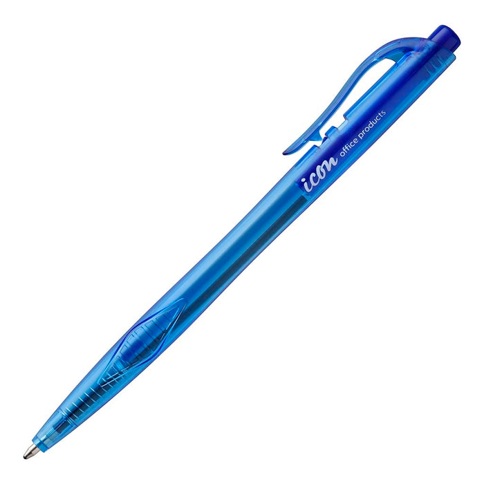 Icon Ballpoint Retractable Pens Blue 10/pkt