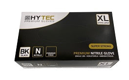 Hytec BKNPFX Premium Nitrile Powder Gloves X-Large Black 100/pkt 10 pkts/ctn