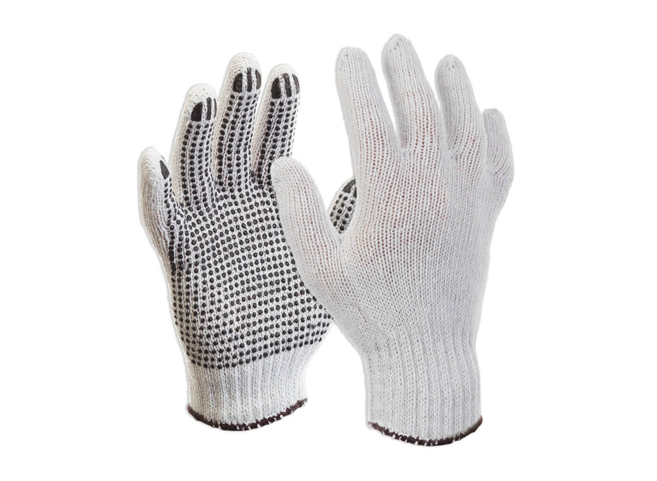 ESKO E1509 L Polycotton White Glove with Black PVC Dot Size Large 12/pkt 300/ctn