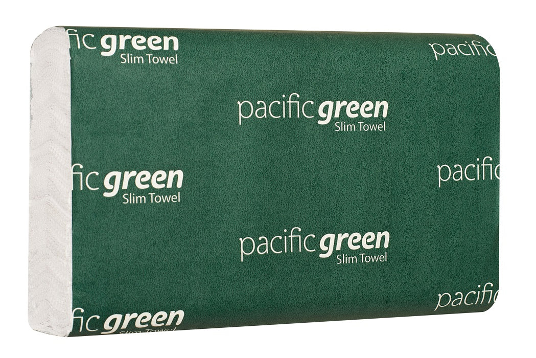 Pacific Green GS200S 100% Recylable Slim Towels 23x21cm 4000 shts/ctn  36ctns/pallet