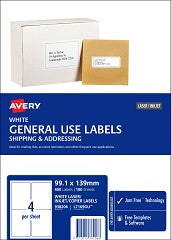 Avery Labels L7169 4 Up 100 Sheets 99x139mm