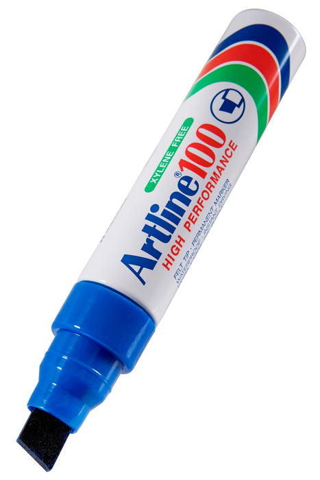 Artline 100 Marker Jumbo Chisel Tip Blue 6/pkt