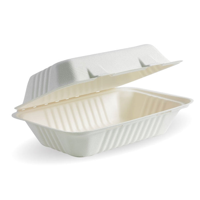 Biocane (B-HL-96) Takeaway Clamshells 9x6x3" (Rice Paper Wraps, Empanadas) 250/ctn