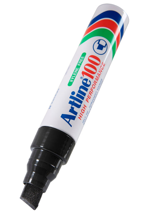 Artline 100 Marker Jumbo Chisel Tip Black 6/pkt