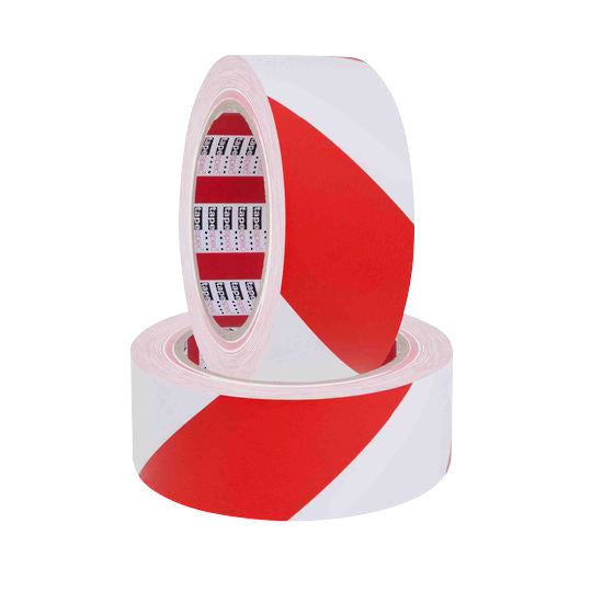 Tape Spec 0009 Vinyl Hazard Tape 48x33m Red/White Striped 24/ctn
