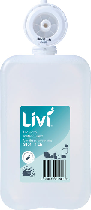 S104  Instant Foaming Sanitiser 1 Litre - Dispenser 480S500 Alcohol Free Bio Degradable 6/ctn