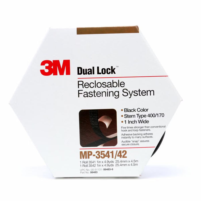 Scotch MP3541/42 Dual Lock Mini-Pack 25mmx4.5m Black 4.5m Each of MP3541 & MP3542 Per Pack