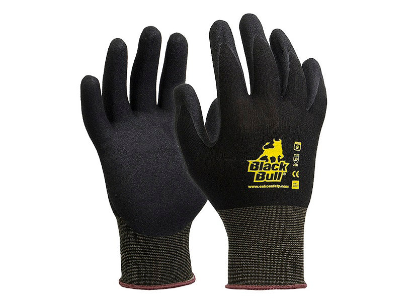Esko E450 Black Bull Glove Black Sandy Nitrile Coating Sz. 9