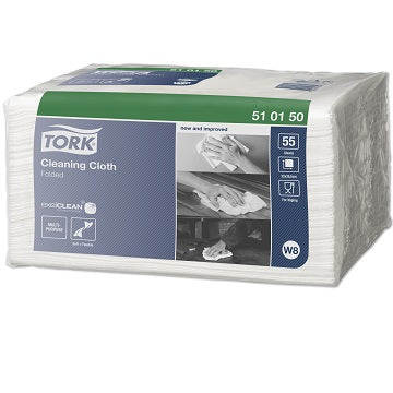Tork 510150 Cleaning Cloth Folded W8 1Ply 55cloths 8packs