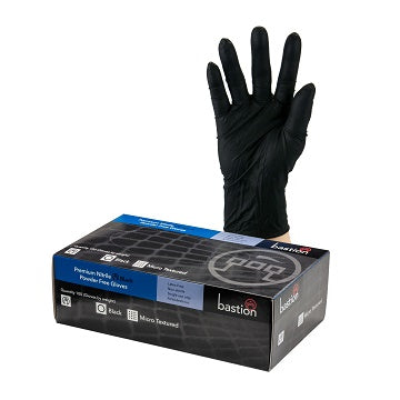 Bastion Premium Black Nitrile P/F Large BNG6872 100/pkt 10pkts/ctn