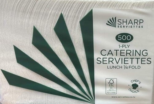 Supersaver Luncheon Serviettes 305x300mm 1ply White 500/pkt 6pkts/ctn