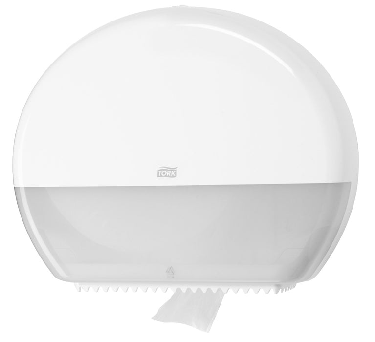 Tork 554030 Jumbo Toilet Roll Dispenser Single White (Takes: 4802179142, 4802179144)