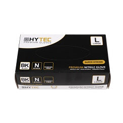 Hytec BKNPFL Premium Nitrile Powder Gloves Large Black 100/pkt 10 pkts/ctn