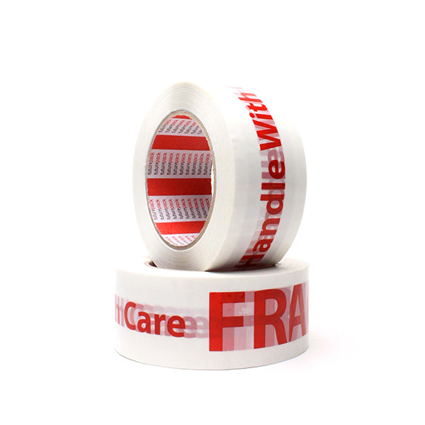 Attwoods Printed Tape "Fragile Handle With Care" 48x100m Red On White 36/ctn
