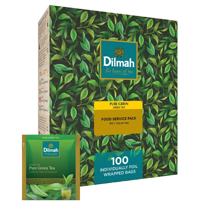 Dilmah Natural Pure Green Enveloped Tea Bags  100/pkt